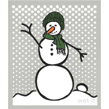 Snowman Green Gray Swedish Cloth for wholesale by Wet-it!