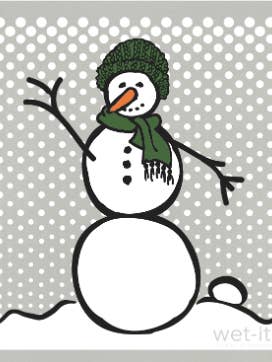 Snowman Green Gray Swedish Cloth for wholesale by Wet-it!