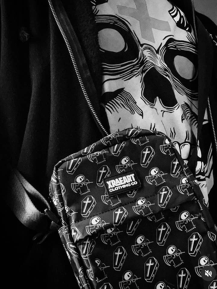 Reapers & Coffins Crossbody Bag for wholesale by XRAEART Clothing Co