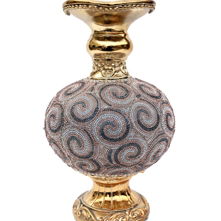 Jarrón de cerámica adornado con cristales de Ambrose para venta al por mayor de Amazing Rugs