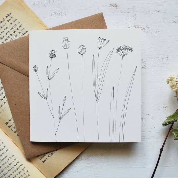 MyDesignPictures - Wholesale Everyday Greeting Card - Graphical Floral Card Folded Card