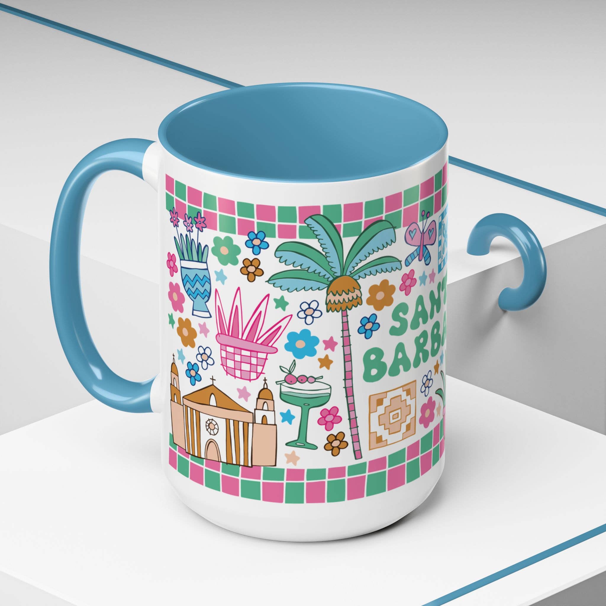 LOLALA - Wholesale Coffee Mug - Santa Barbara - *BIG* Coffee Mug (15oz, blue)3