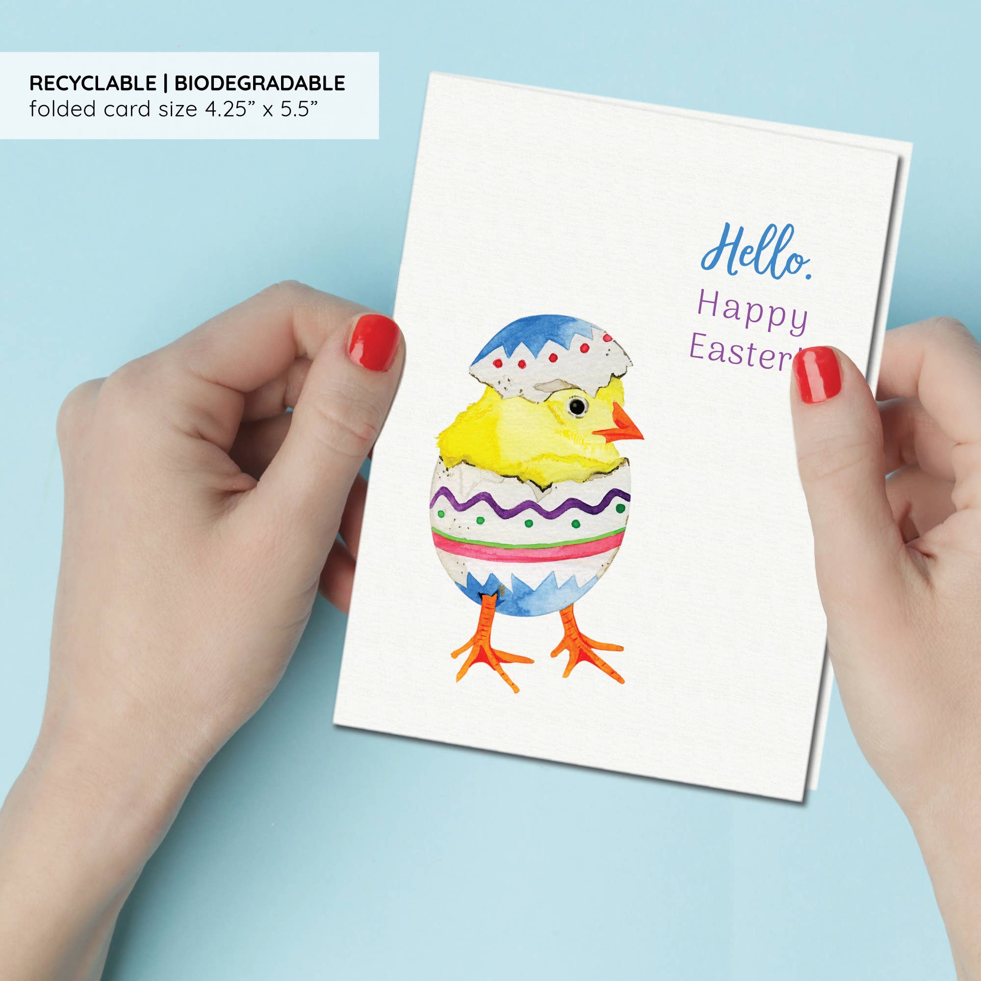 Gina Maher | Watercolor - Wholesale Easter Card - Yellow Chick Easter Cards | Happy Easter Cards for Kids3