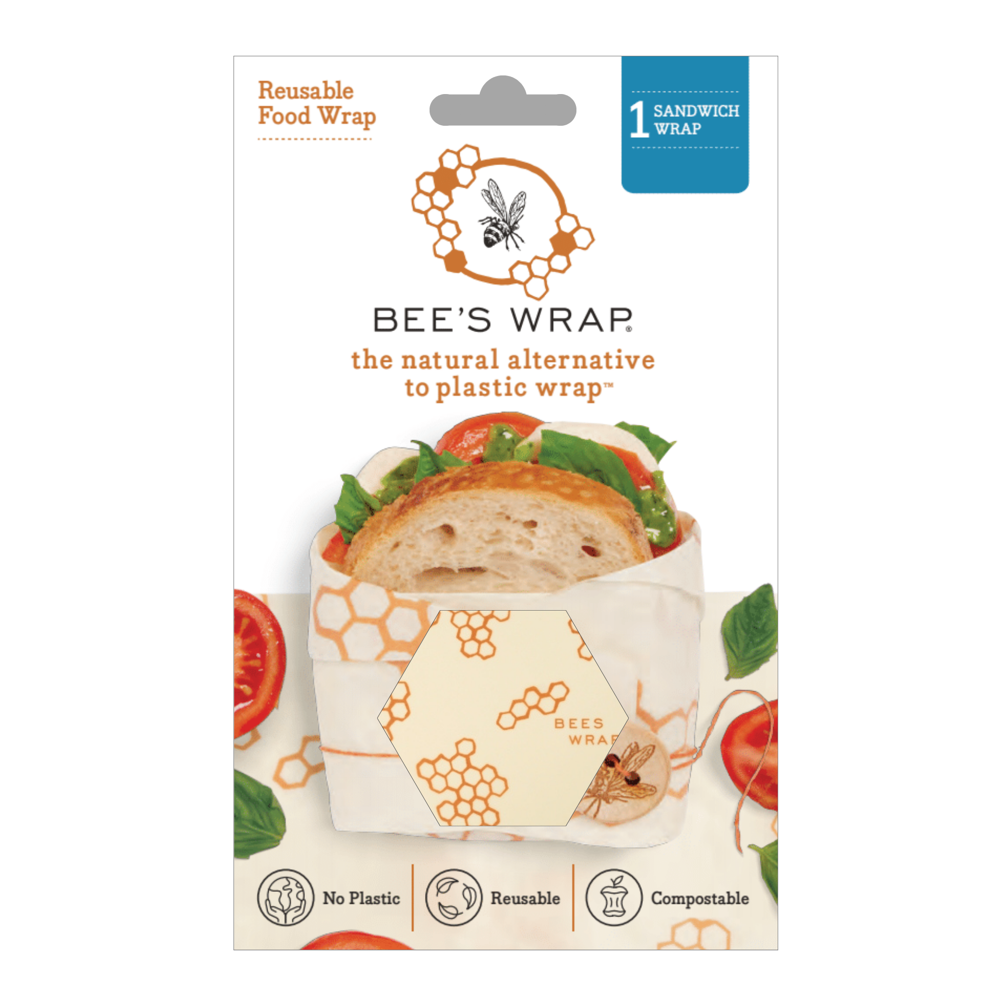 Bee's Wrap - Wholesale Food Storage Wrap/Bag - Sandwich Wrap - Honeycomb1
