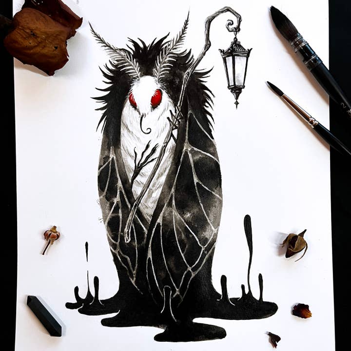 The Art of Annabelle Lewis - Wholesale Art Print - Mothman - Art Print