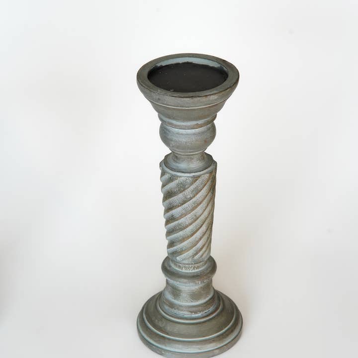 Eco-Friendly Antique Dusk Wood Set Of Two Pillarcandleholder for wholesale by BBH Homes LLC