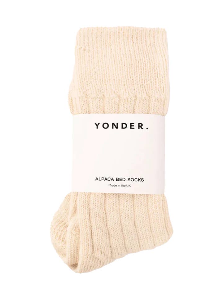 Alpaca Bed Socks | Cream for wholesale by YONDER.
