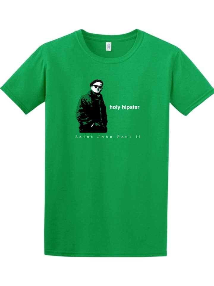 Sock Religious - Wholesale Screen Printed T-Shirt - Unisex - Holy Hipster - St. John Paul II Adult T-shirt1
