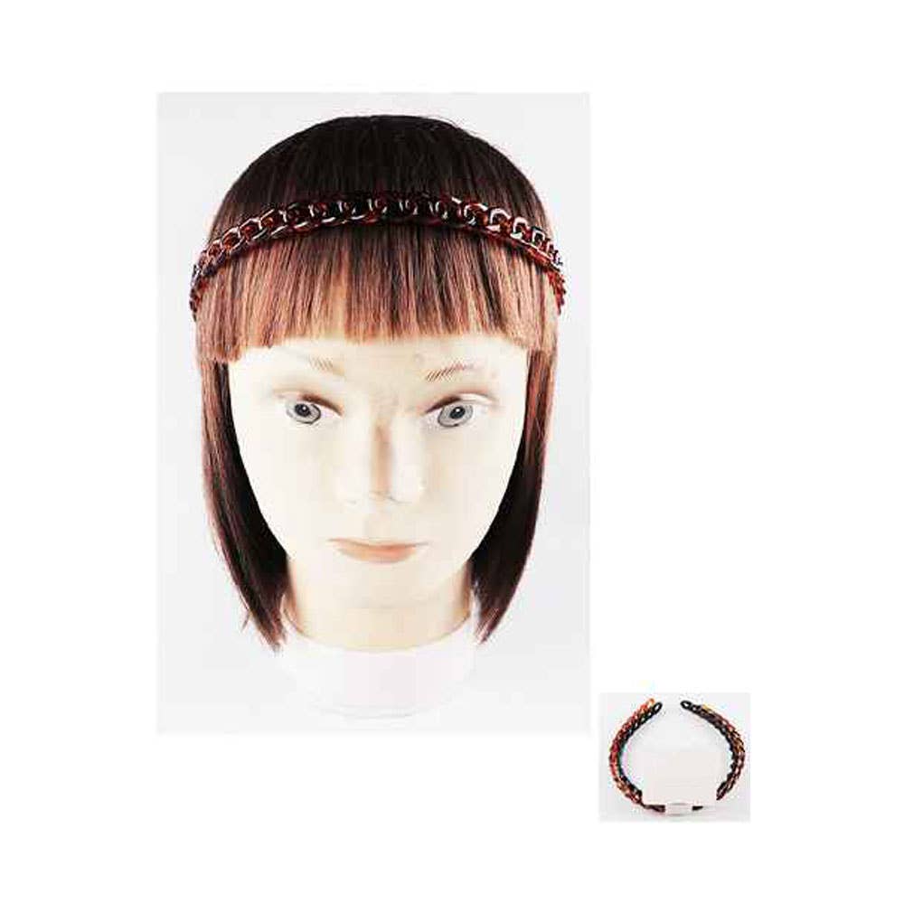 Sensibling Corp. - Wholesale Fashion Headband - Women's - 12 SET OF 2 - Resin Chain Link Headband Set2