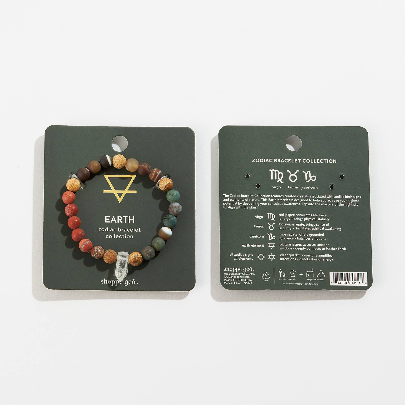 GeoCentral – wholesale Beaded bracelet – Zodiac Crystal Bead Bracelet Collection: Earth 8mm2