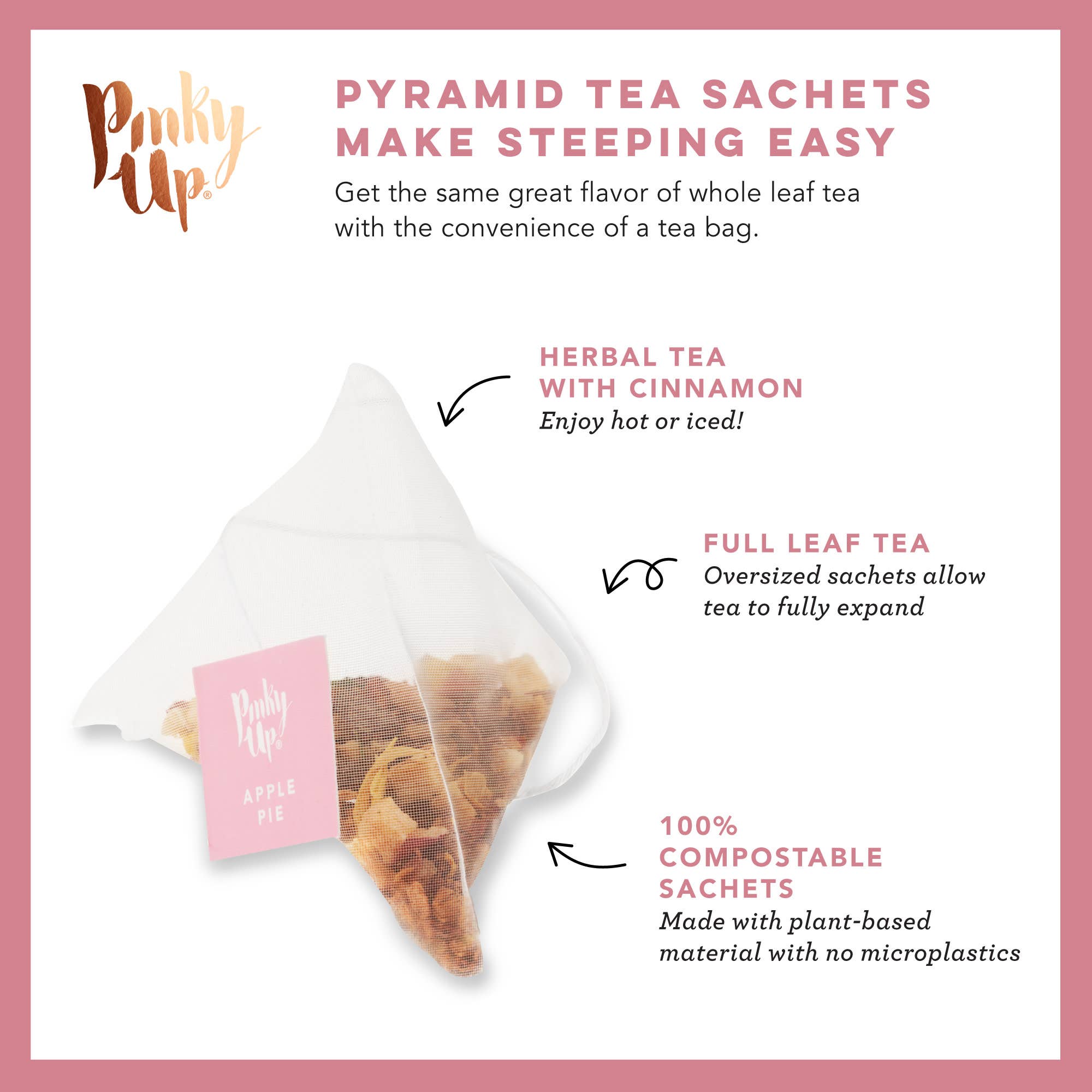 Pinky Up - Vente Sachets de thé - Tisane à la tarte aux pommes 15 sachets5