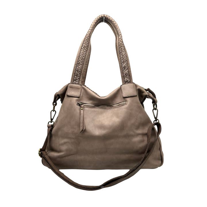 Louisa lee - Wholesale Shoulder Bag - Women's - TAMARA LARGE 2 POCKET WASHED LEATHER SHOULDER BAG5