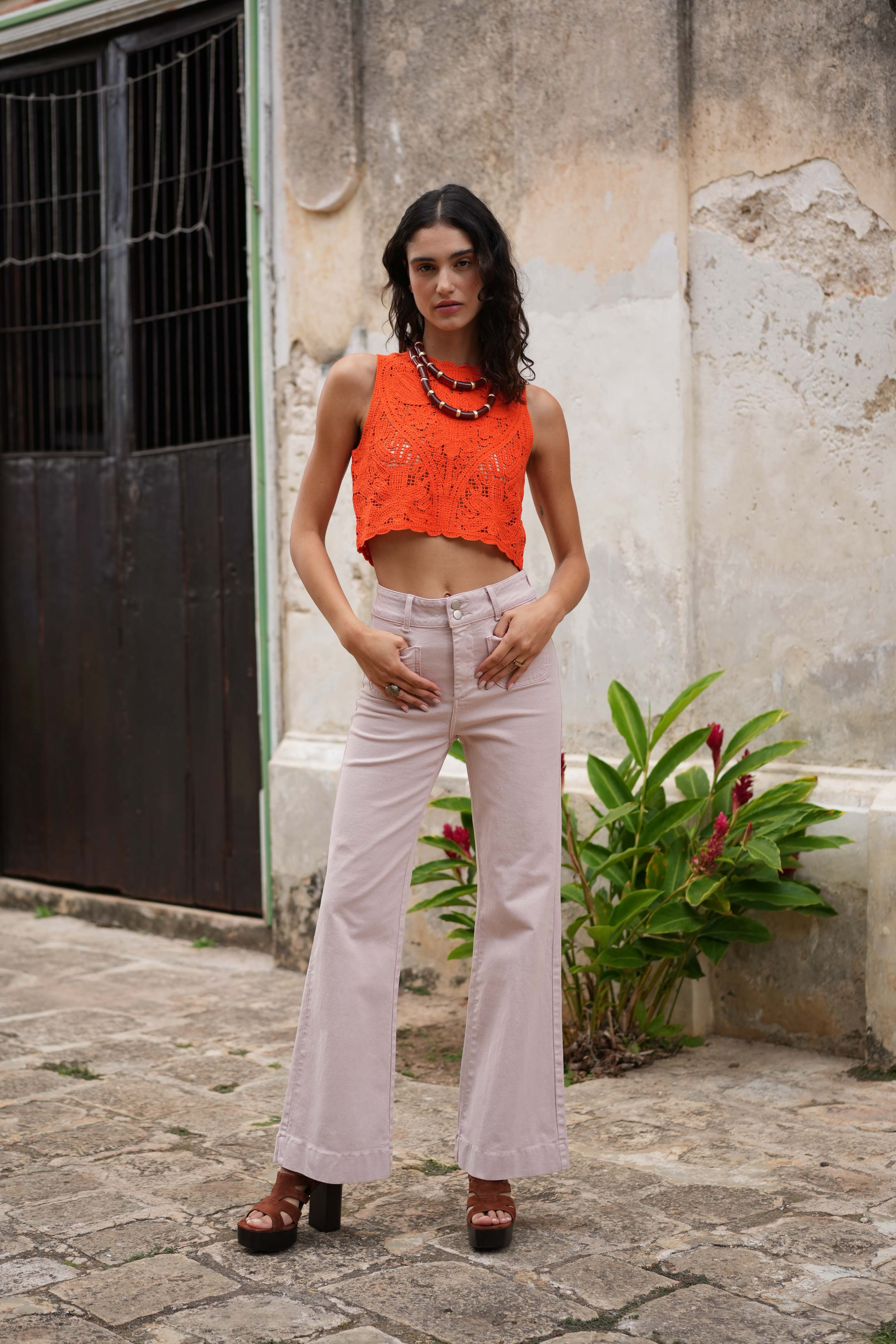 Oraije Paris – calças de ganga - Mulher por atacado – Elena flare jeans8