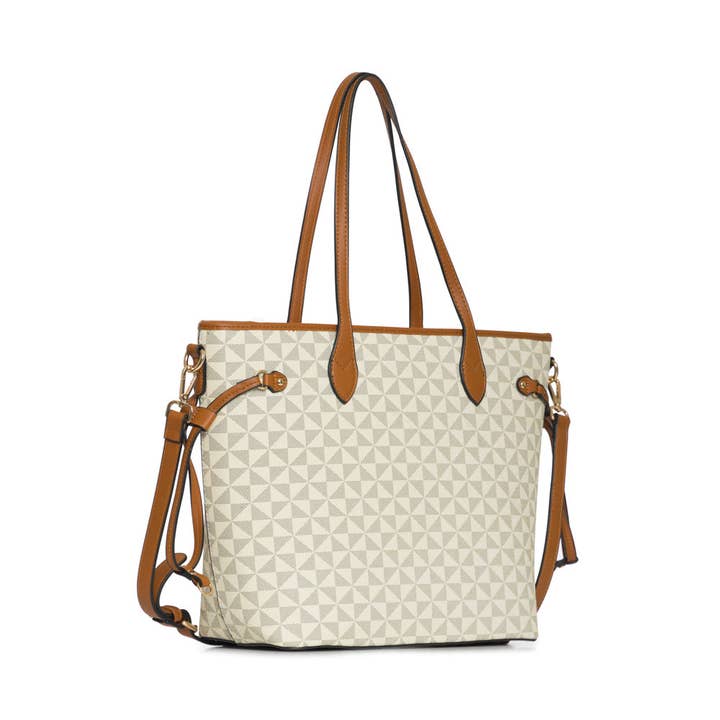 M&M HANDBAGS, LLC. - Wholesale Tote Bag - Women's - M20215 Stylish monogram tote crossbody handbag1