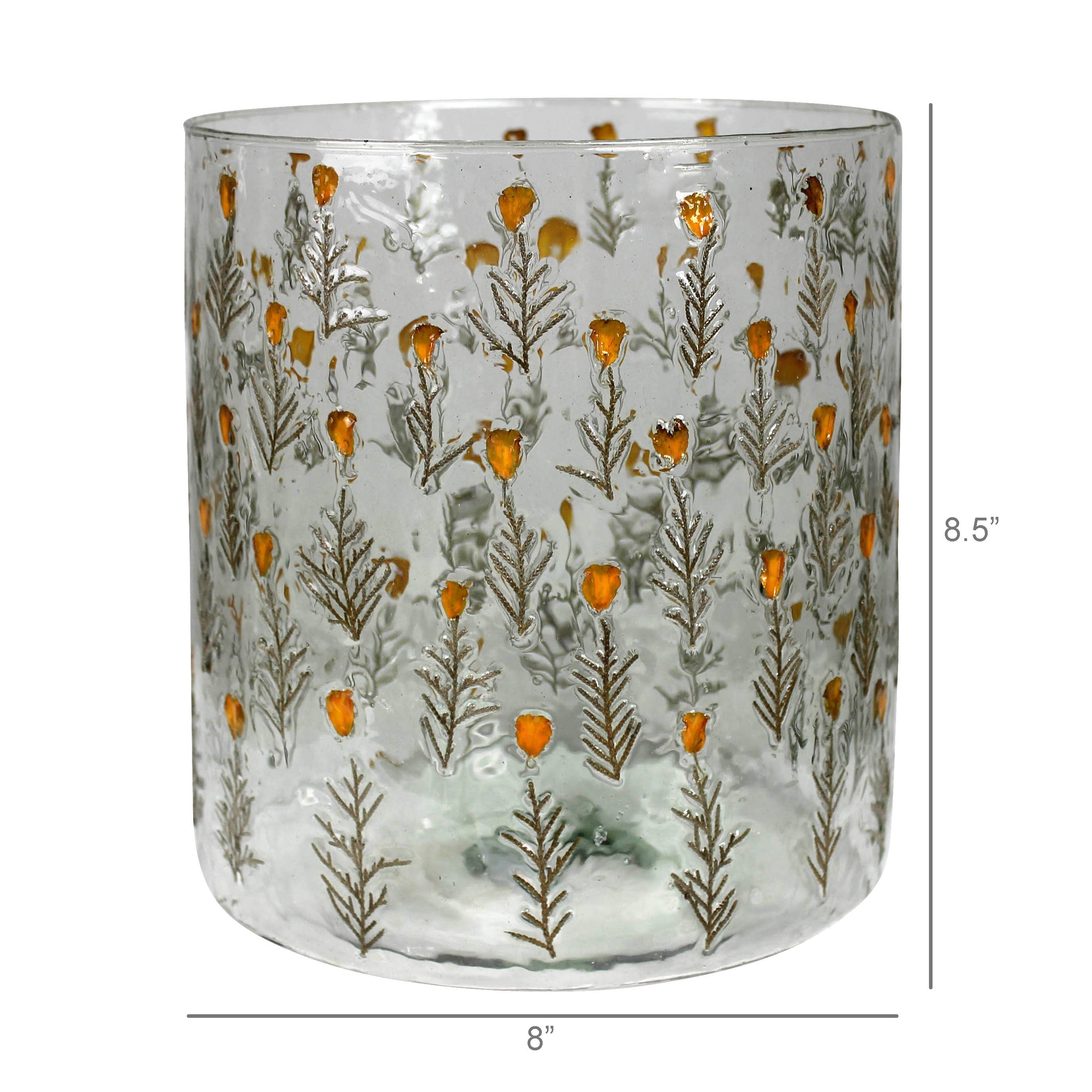 HomArt - Wholesale Candle Holder - Tiny Flower Hurricane, Glass - Lrg1