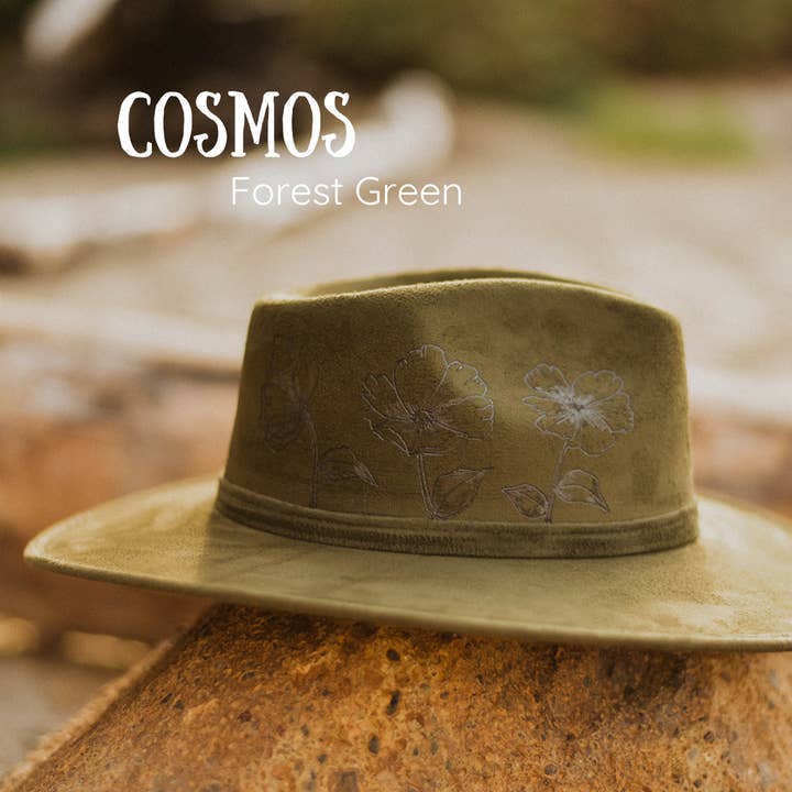 Pacific Wren Art & Design - Wholesale Fedora - Women's - Wood-Burned Wide Brim Hat - Floral Collection10