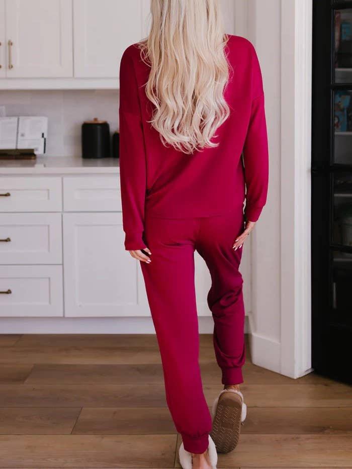 Rosa Clothing - Wholesale Lounge Set - Women's - Christmas Sequin Top Trousers Casual Lounge Set