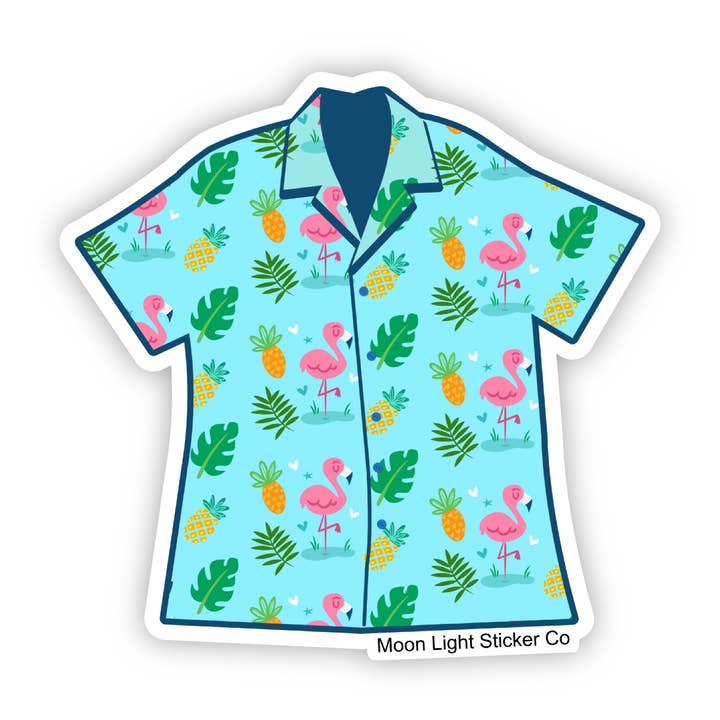 Hawaiian Shirt- Blå Klistermärke för wholesale av Moon Light Sticker Co