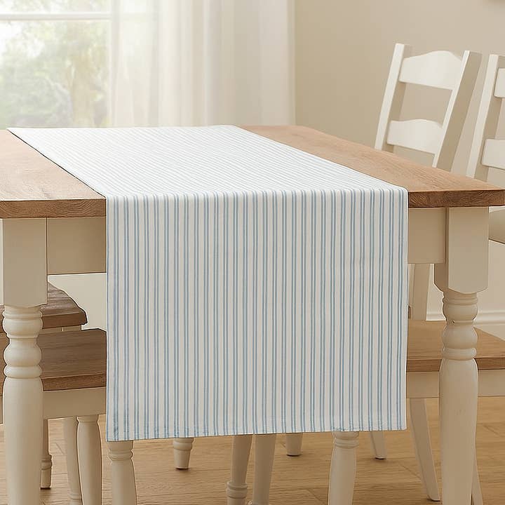 Green Classic Striped Table Runner for wholesale by Fennco Styles