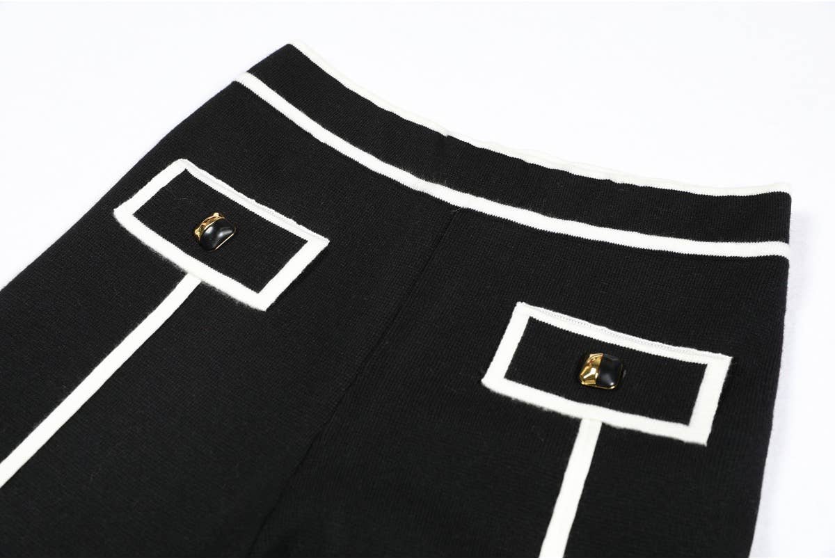 Productseeker – wholesale Top & pants set (NOT Loungewear) – Women's – SET91Y Chic Tweed Knit Cardigan Jacket & Trimmed Pants Set7