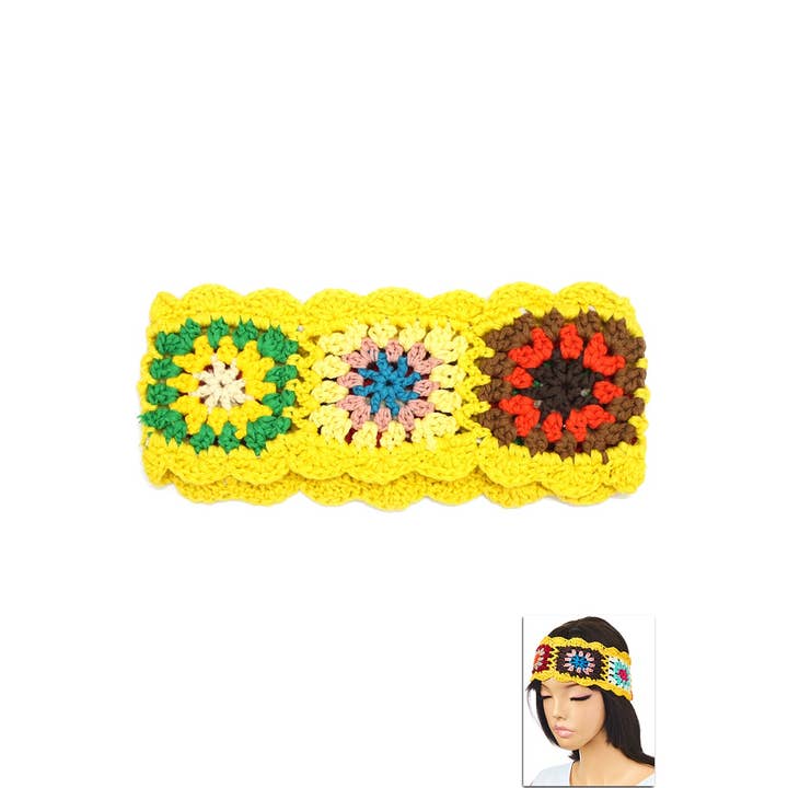 CROCHET GRANNY SQUARE HEADBAND for wholesale by Girly