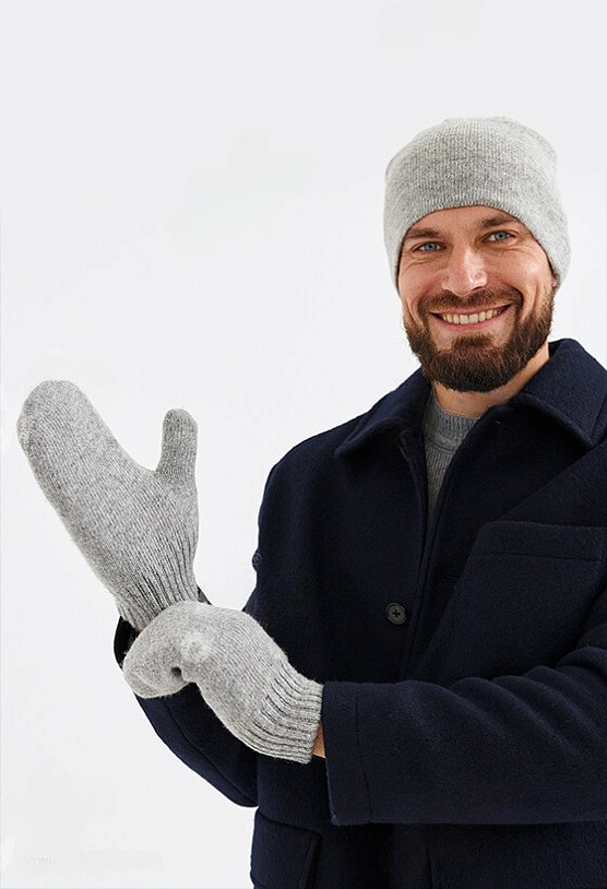 Mongulai - Wholesale Mittens - Women's - Gray Sheep Wool Adult’s Mitten4