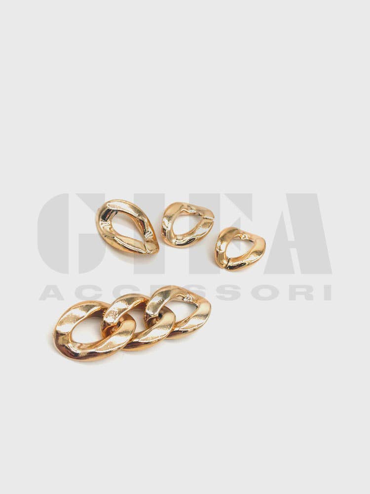 Gifa Accessori - Wholesale Band/Stacked Ring - Small modular plastic rings in gold color0
