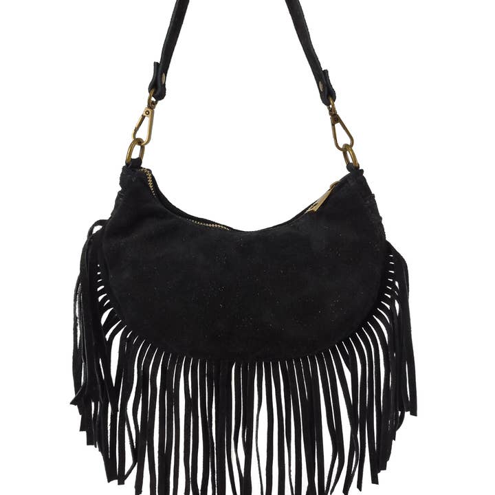 Florence Leather – wholesale Shoulder bag – women's – Fringed suede bag5
