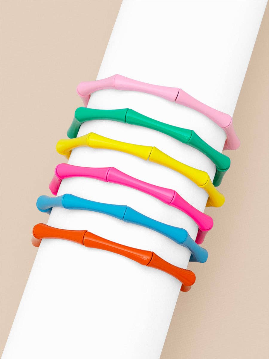 ZENZII Jewelry - Wholesale Link & Chain Bracelet - Enamel Bamboo-Style Stretch Bracelet14