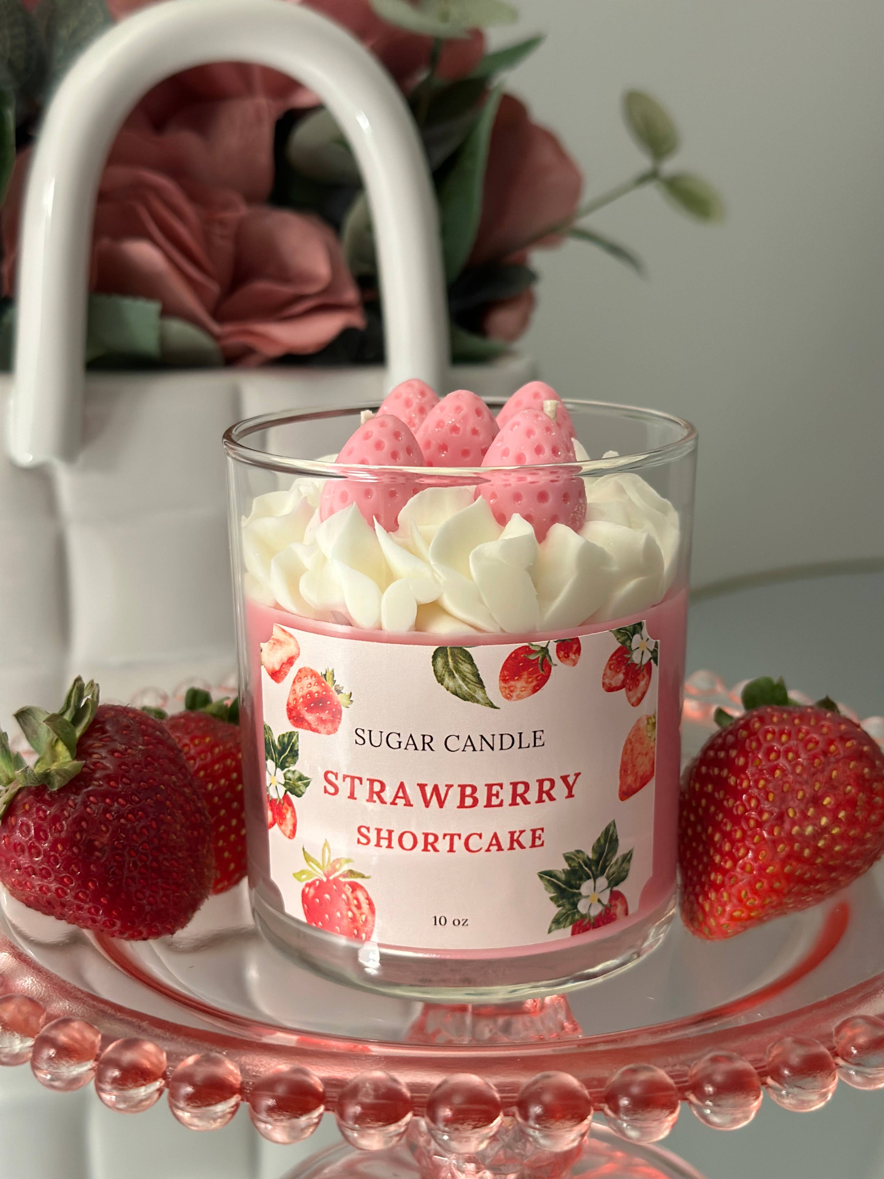 Sugar Candle - Wholesale Jar/Filled Candle - Strawberry Shortcake Candle – Handcrafted Soy Wax7