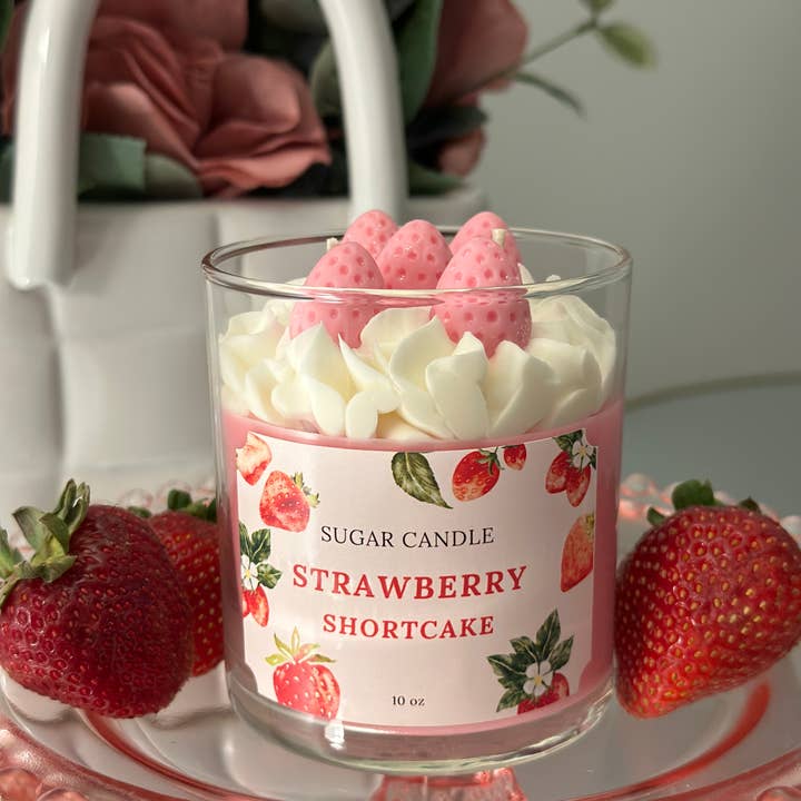 Sugar Candle - Wholesale Jar/Filled Candle - Strawberry Shortcake Candle – Handcrafted Soy Wax7