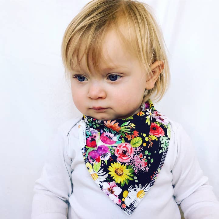 Watercolour Flower Dribble Bib for wholesale by Chuckles & Caz