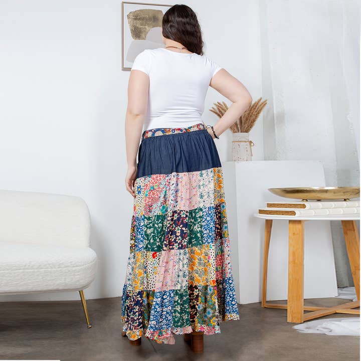MEZCLILLA Boho Chic Occidental: Falda midi de mezclilla TAMBIÉN EN TALLAS GRANDES de venta al por mayor en Faire
