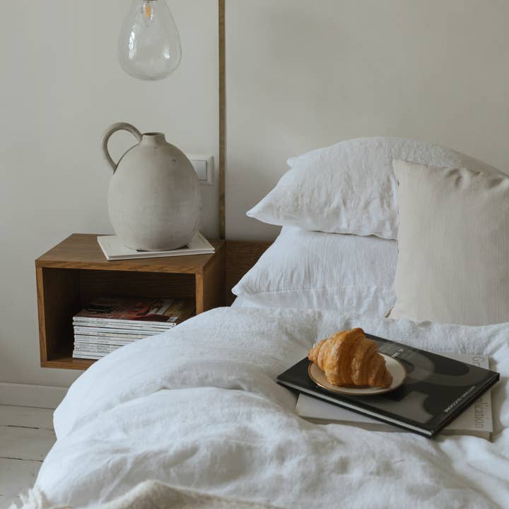 Linen Spells - Wholesale Bedding Set - Linen Bedding Set In White (1 DC+2 Pillowcases)6