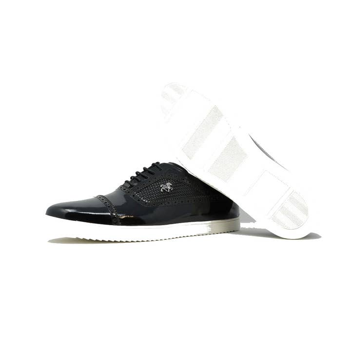 Paul Branco - Vendita all'ingrosso Sneakers di tendenza - Uomo - Scarpe da uomo 100% pelle 65098. Poseidon - Vernice nera4