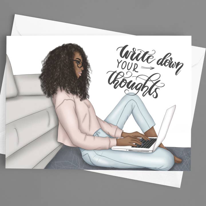 Carte de notes pliée Ecrivez vos pensées pour la vente par Apraca - Paper Goods