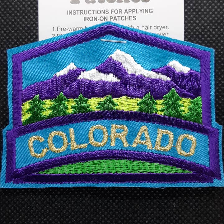 Patch - CO Purple Mountain for Colorado for wholesale by Fantastic Souvenirs, Gifts & Collectibles