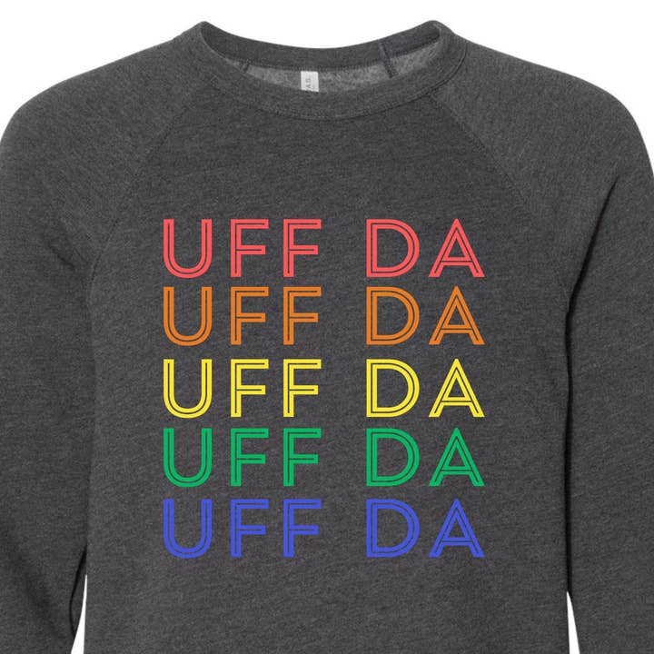 Uff Da Boutique - Wholesale Graphic Sweatshirt - Unisex - Sweatshirt - Retro Rainbow Uff Da