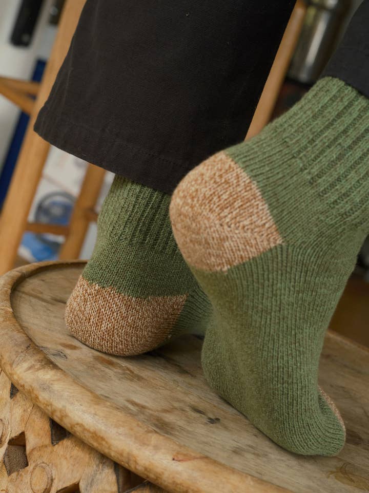 Moss Green Marled Utility Sock for wholesale on Faire2