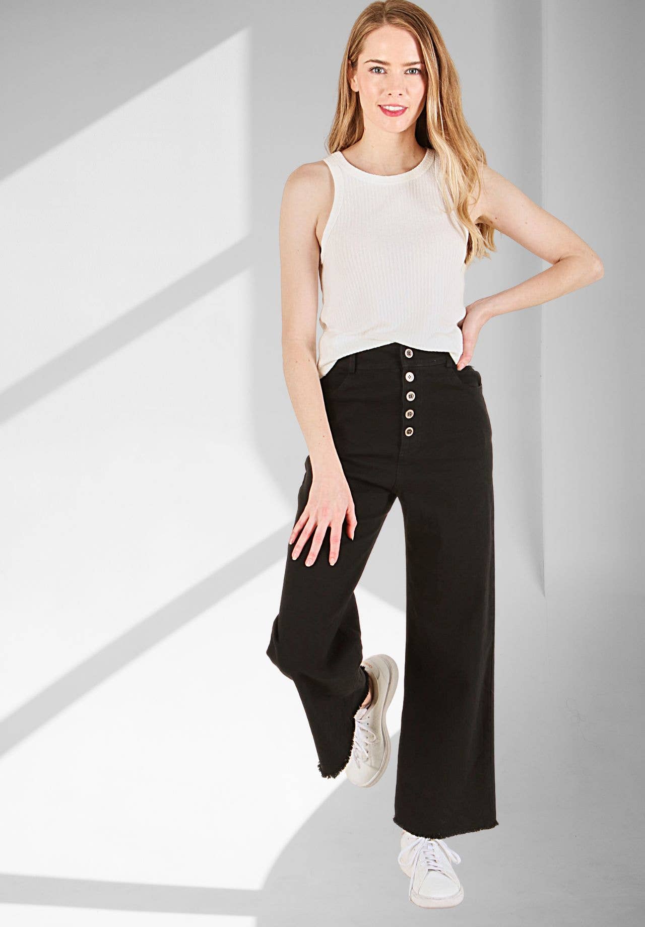 P.S Kate - Wholesale Pants - Women's - [✨BEST SELLER] Very stretchy solid button pants (P18659)0