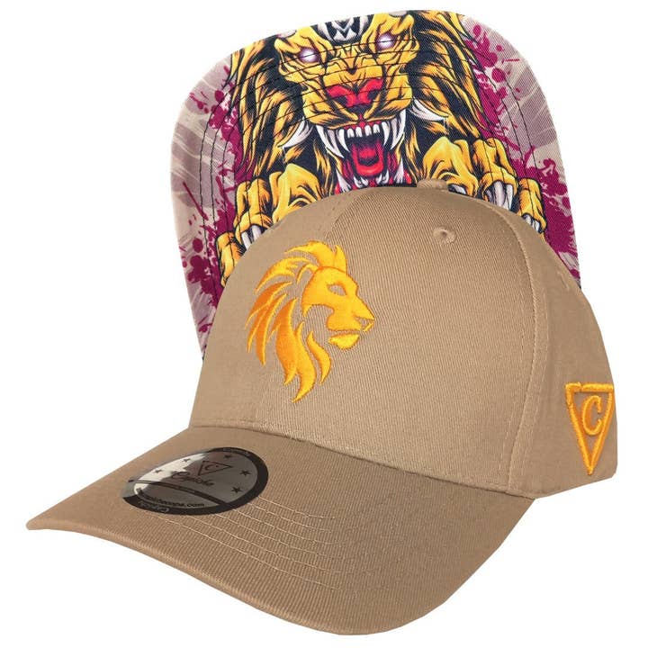 Capiche - Wholesale Baseball Cap - Men's - Lion Curved Baseball Cap - Beige
