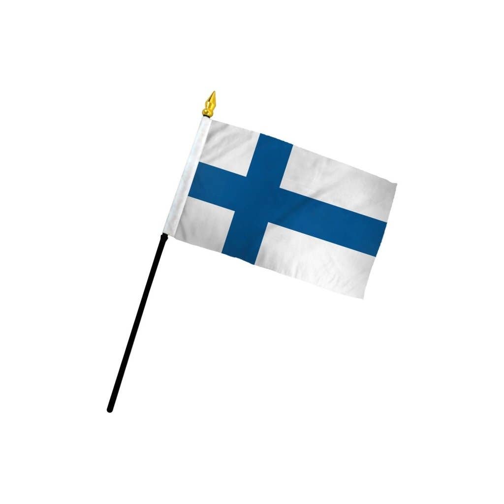 Flags Importer - Wholesale Flag - Finland 4x6in Stick Flag