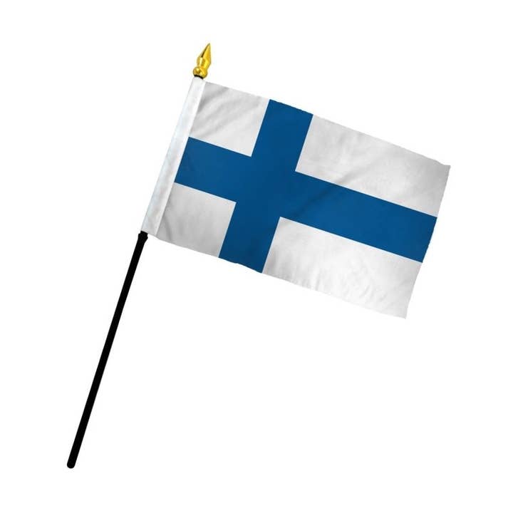 Flags Importer - Wholesale Flag - Finland 4x6in Stick Flag0
