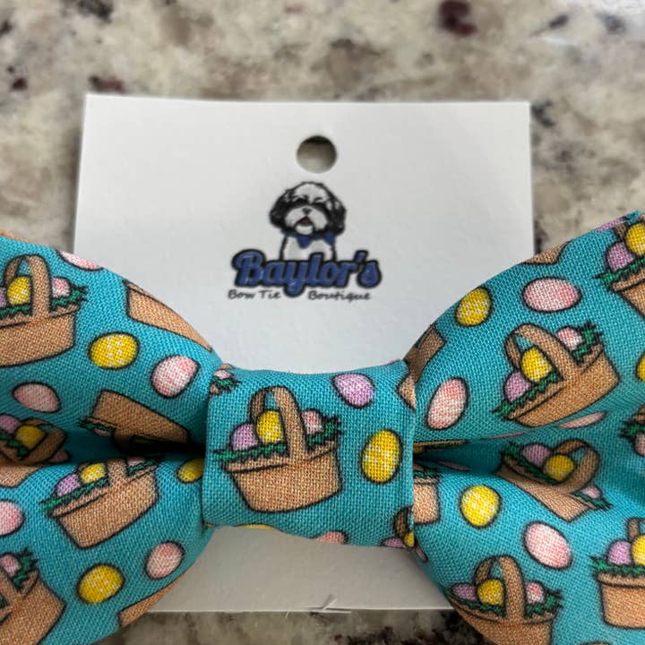 Easter basket dog bow tie for wholesale by Baylor's Bow Ties