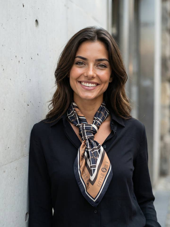 Satin scarf 70x70 ref. 9063 - Oxford for wholesale by Little Oh!