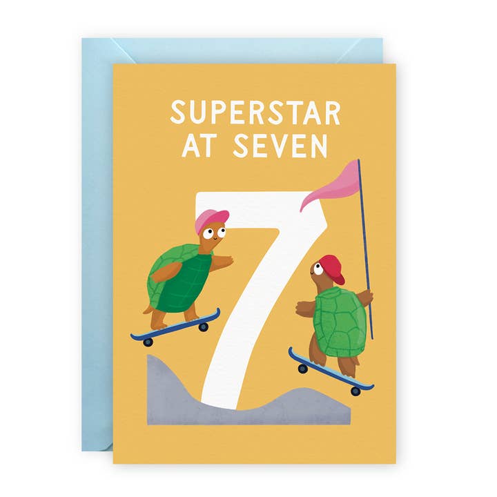 Age 7 Bday Card - Seventh Birthday - 7th for wholesale by Painted Parasol Studio