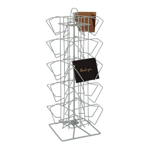 Store Supply Warehouse - Wholesale Retailer Display - Accessories - 20-Pocket Rotating Countertop Postcard Rack - 25”H x 12”D