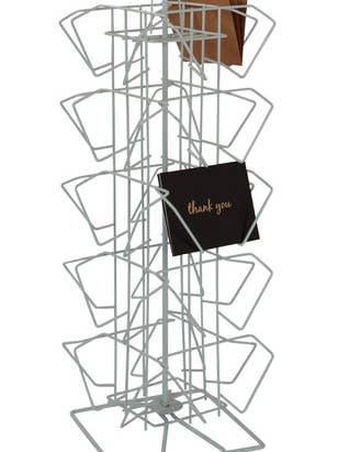 20-Pocket Rotating Countertop Postcard Rack - 25”H x 12”D for wholesale by Store Supply Warehouse