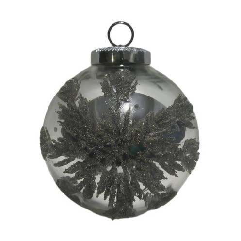 Antikas - Wholesale Christmas Decoration - Premium Christmas Bauble Set, round, transparent with printed snow crystal0