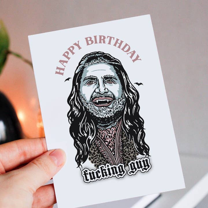 Carte d'anniversaire Nandor WWDITS pour la vente par Cheeky Chooch